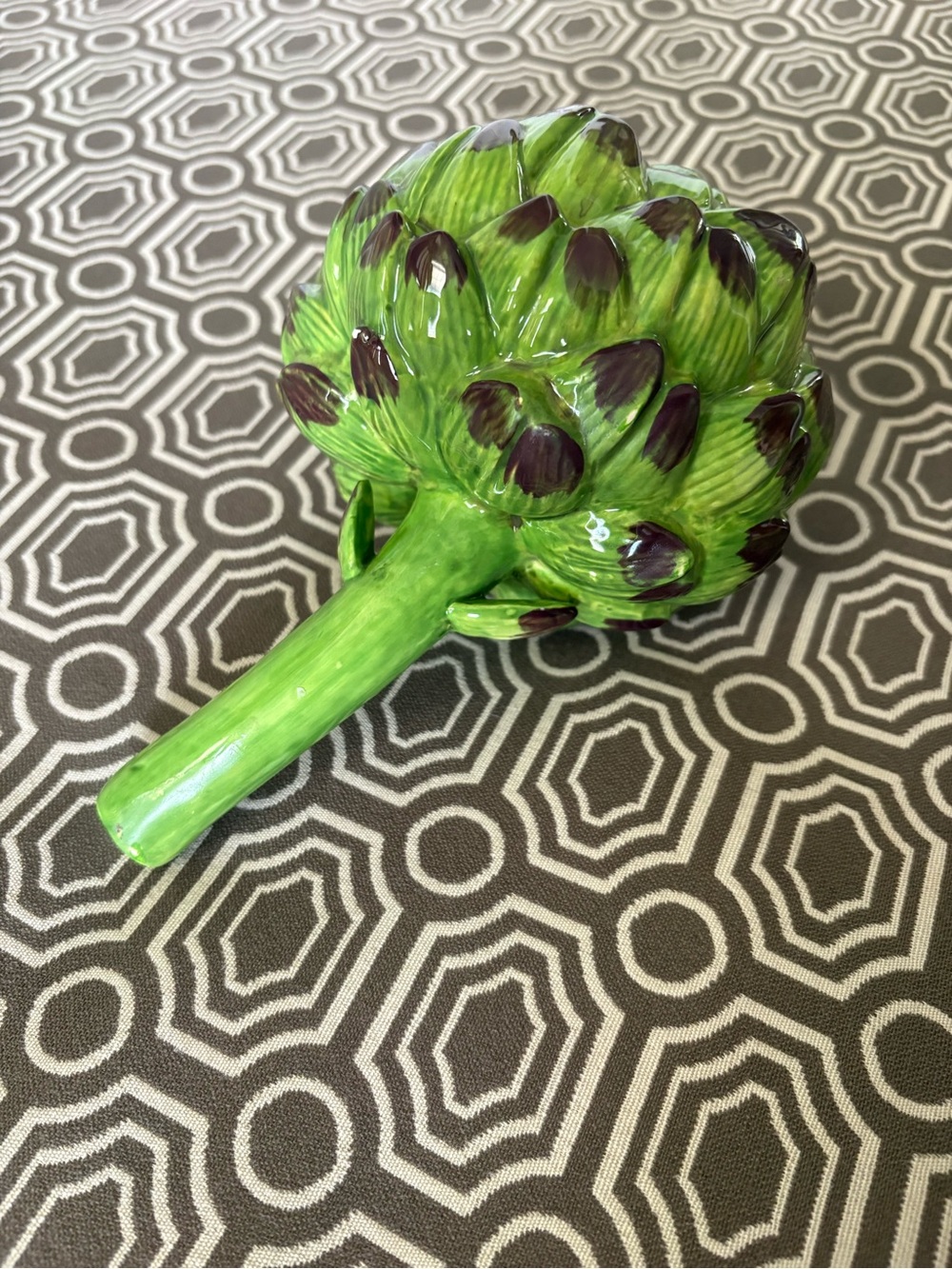 Hand-Painted Ceramic Artichoke Sculpture - Green - Picture 12 of 16